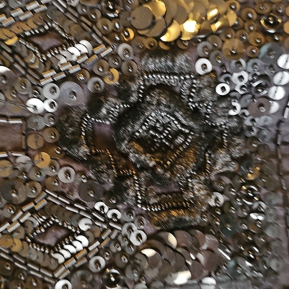 Chico's Black 3/4 Bell Sleeve Blouse with Embroidered Design - Picture 3 of 8